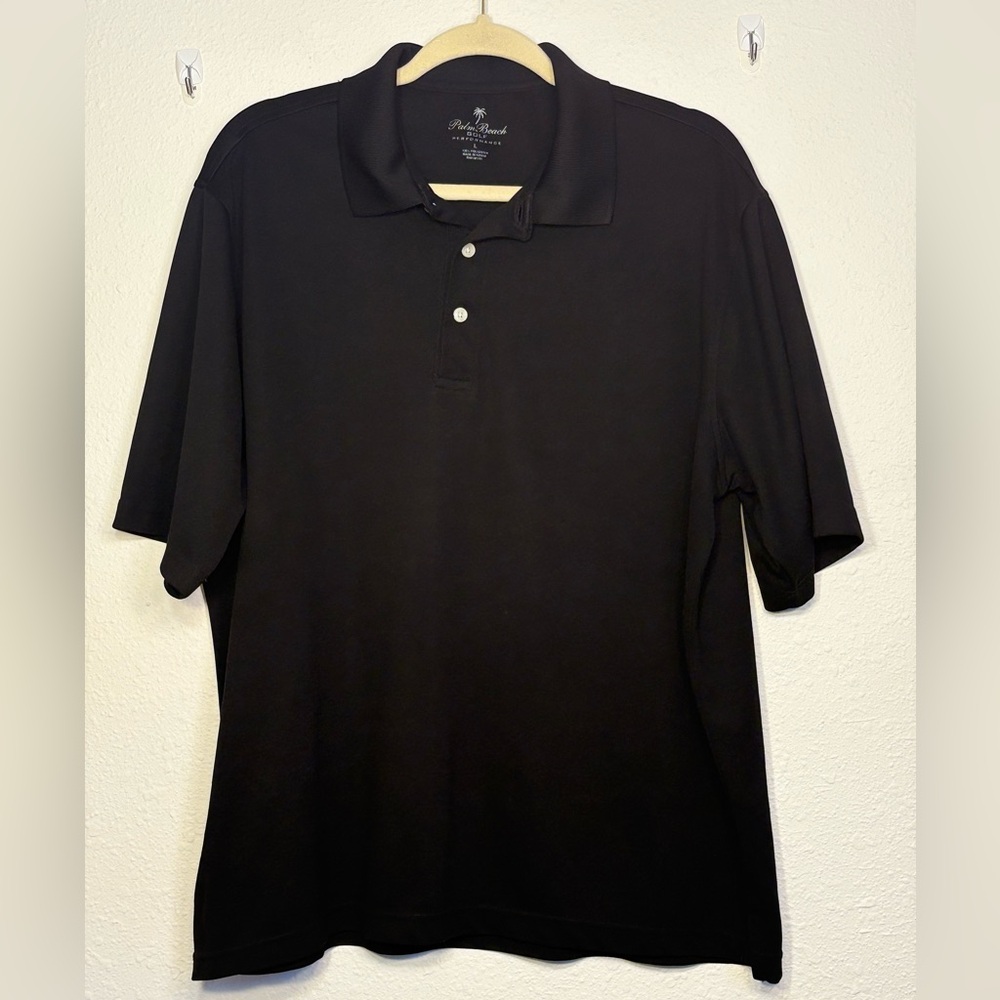 Palm Beach Brand Men’s Classic Black Short-Sleeve Polo - Sz L